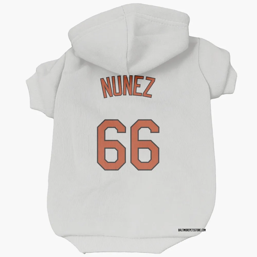 Baltimore Orioles Anthony Nunez White Pet Hoodie for Dog & Cat