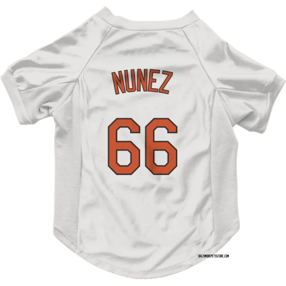 Baltimore Orioles Anthony Nunez White Pet Jersey for Dog & Cat