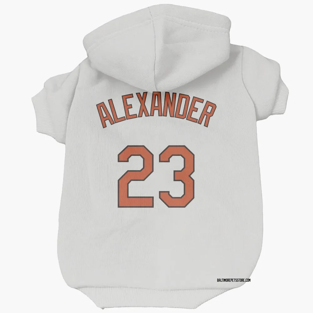 Baltimore Orioles Blaze Alexander White Pet Hoodie for Dog & Cat