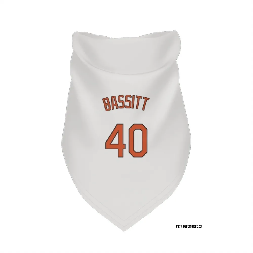 Baltimore Orioles Chris Bassitt White Pet Bandana for Dog & Cat