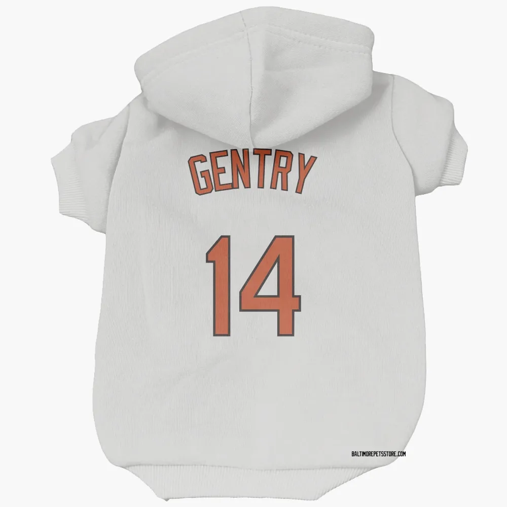 Baltimore Orioles Craig Gentry White Pet Hoodie for Dog & Cat