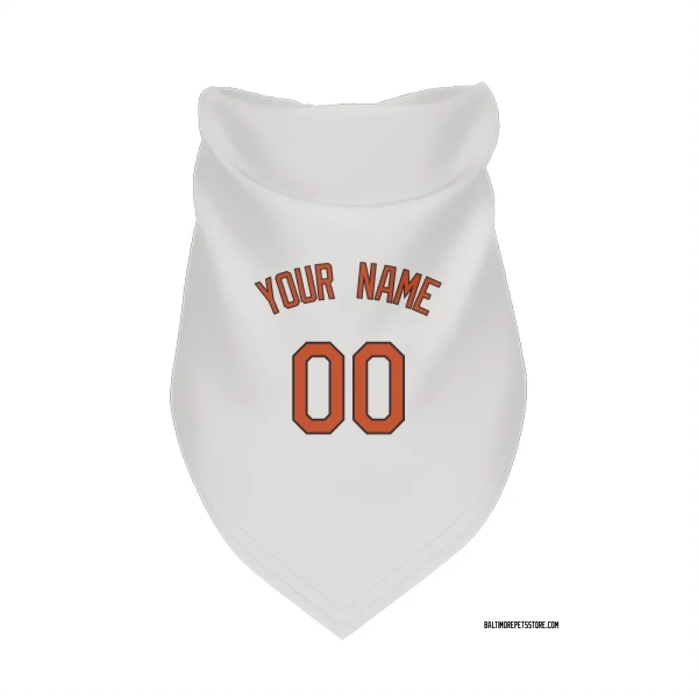Baltimore Orioles Custom White Pet Bandana for Dog & Cat