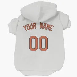 Baltimore Orioles Custom White Pet Hoodie for Dog & Cat