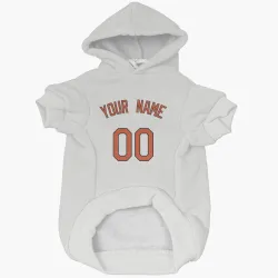 Baltimore Orioles Custom White Pet Hoodie for Dog & Cat