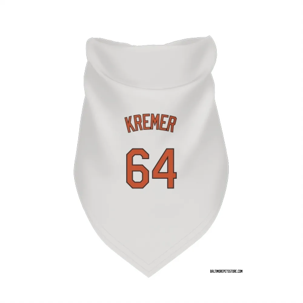 Baltimore Orioles Dean Kremer White Pet Bandana for Dog & Cat