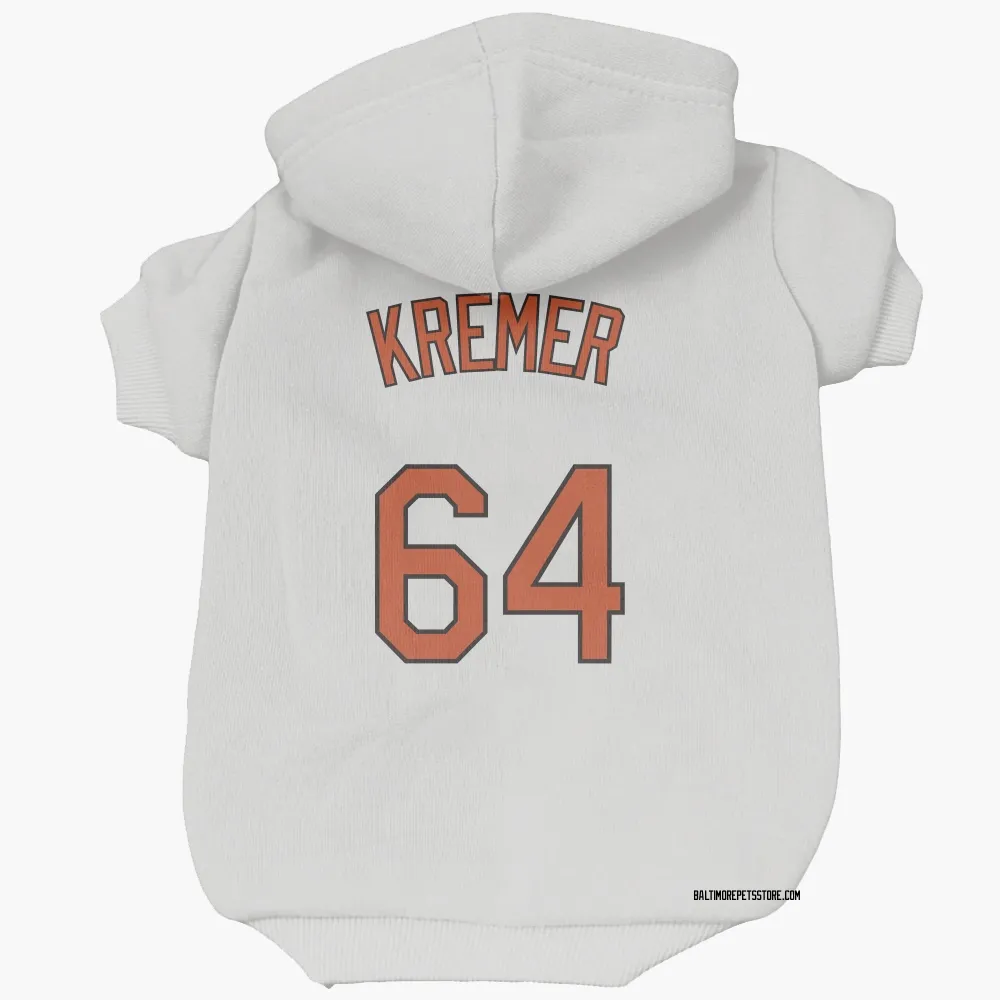 Baltimore Orioles Dean Kremer White Pet Hoodie for Dog & Cat