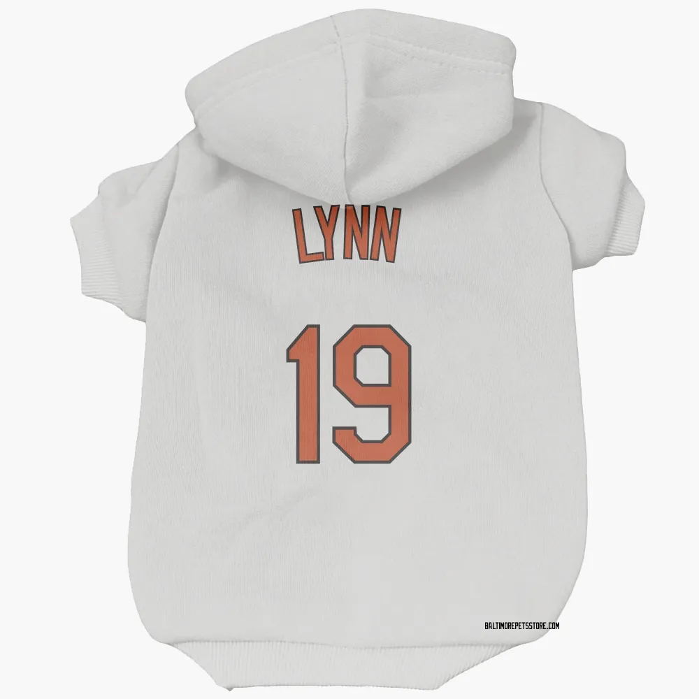 Baltimore Orioles Fred Lynn White Pet Hoodie for Dog & Cat