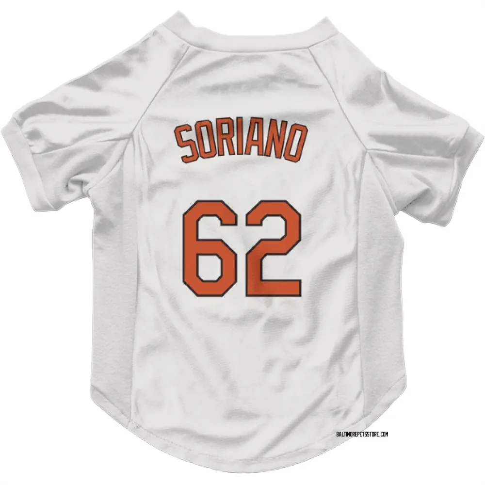 Baltimore Orioles George Soriano White Pet Jersey for Dog & Cat