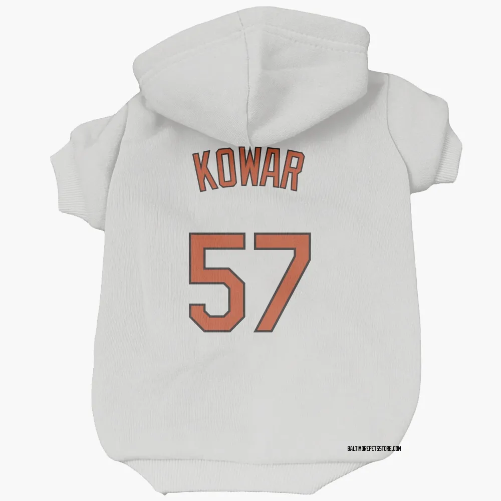 Baltimore Orioles Jackson Kowar White Pet Hoodie for Dog & Cat