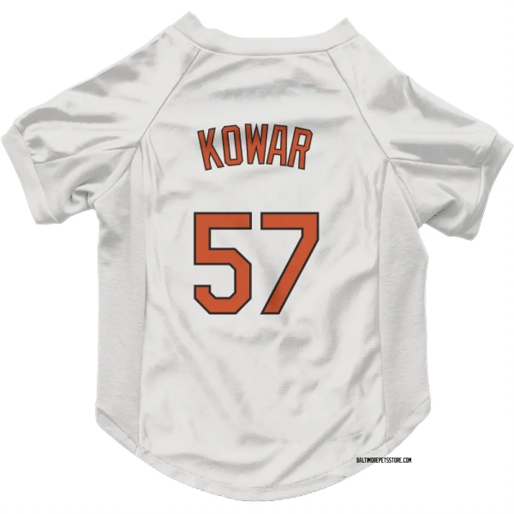 Baltimore Orioles Jackson Kowar White Pet Jersey for Dog & Cat