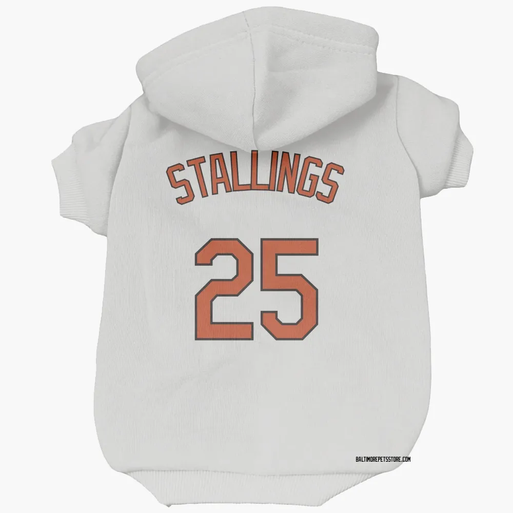 Baltimore Orioles Jacob Stallings White Pet Hoodie for Dog & Cat
