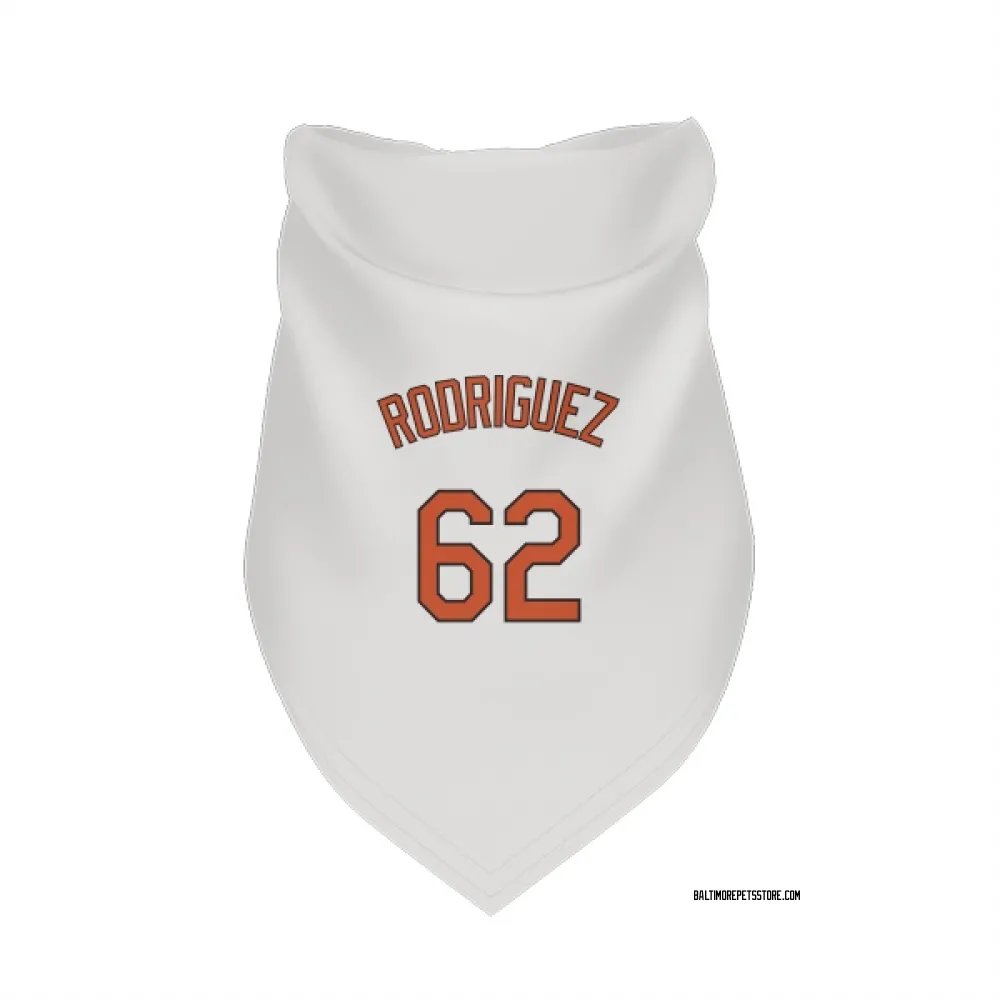 Baltimore Orioles Johnathan Rodriguez White Pet Bandana for Dog & Cat