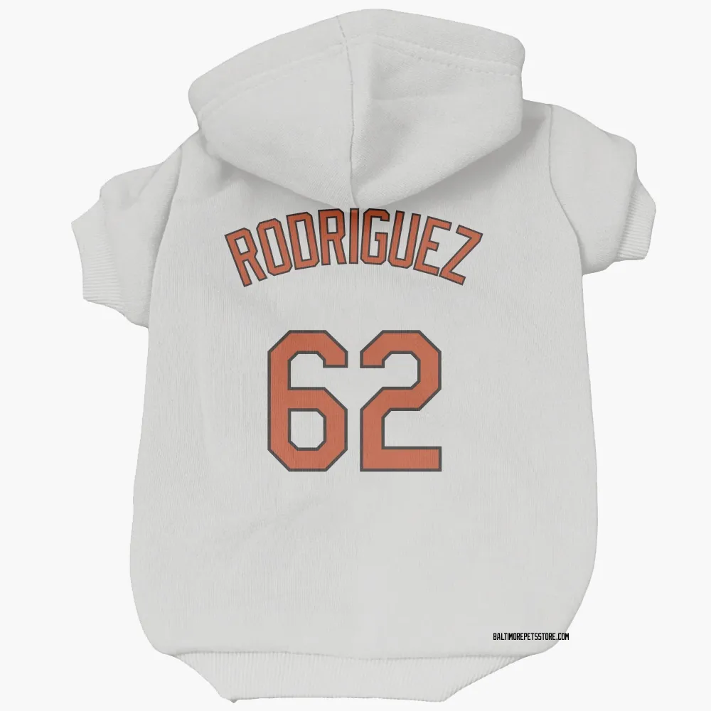 Baltimore Orioles Johnathan Rodriguez White Pet Hoodie for Dog & Cat