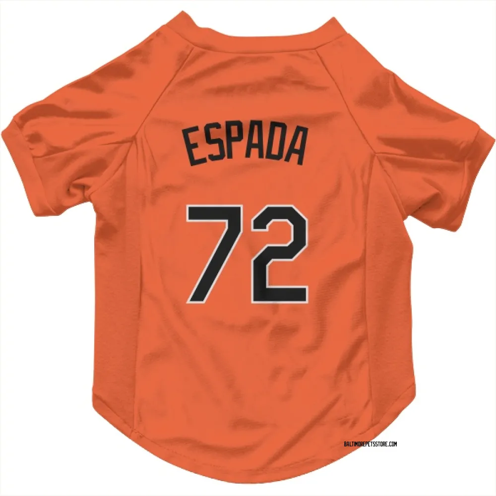 Baltimore Orioles Jose Espada Orange Pet Jersey for Dog & Cat
