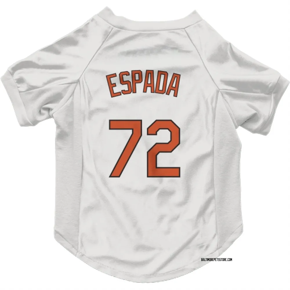 Baltimore Orioles Jose Espada White Pet Jersey for Dog & Cat
