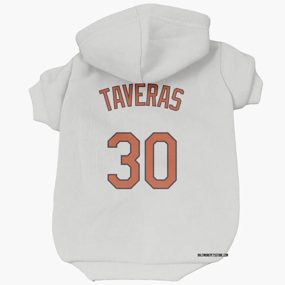 Baltimore Orioles Leody Taveras White Pet Hoodie for Dog & Cat