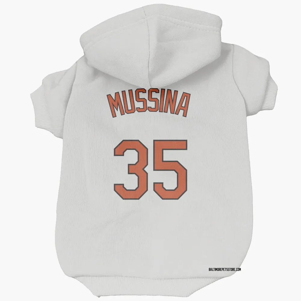 Baltimore Orioles Mike Mussina White Pet Hoodie for Dog & Cat