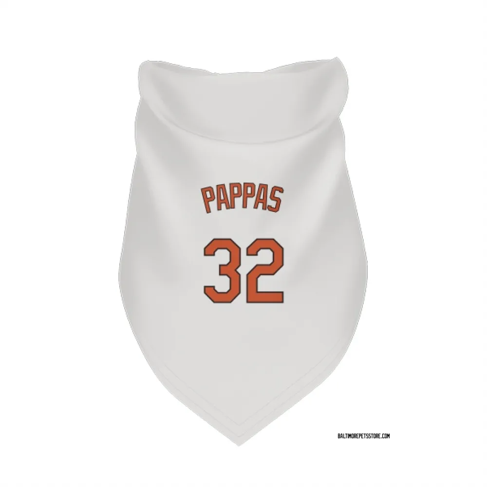 Baltimore Orioles Milt Pappas White Pet Bandana for Dog & Cat