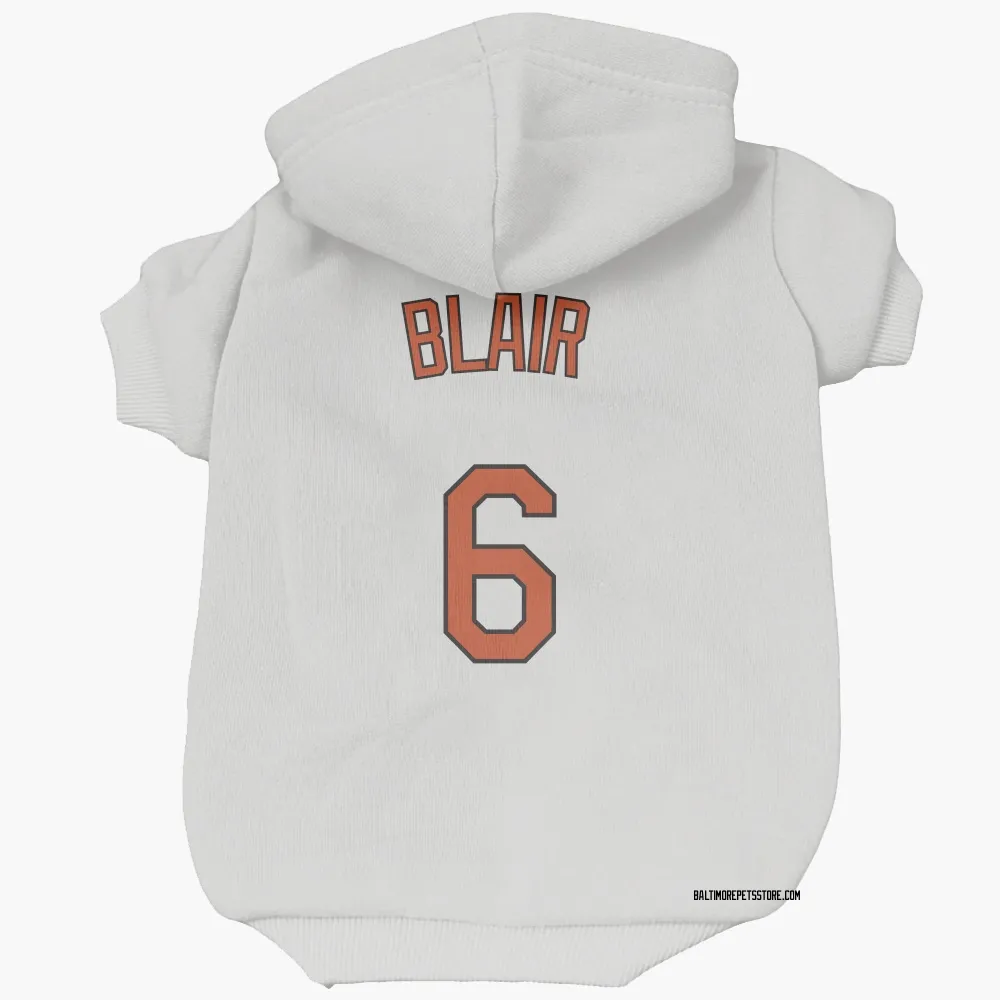 Baltimore Orioles Paul Blair White Pet Hoodie for Dog & Cat