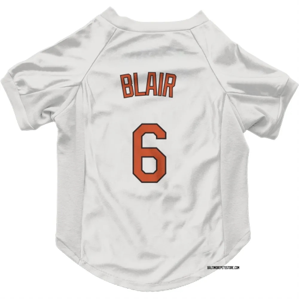 Baltimore Orioles Paul Blair White Pet Jersey for Dog & Cat