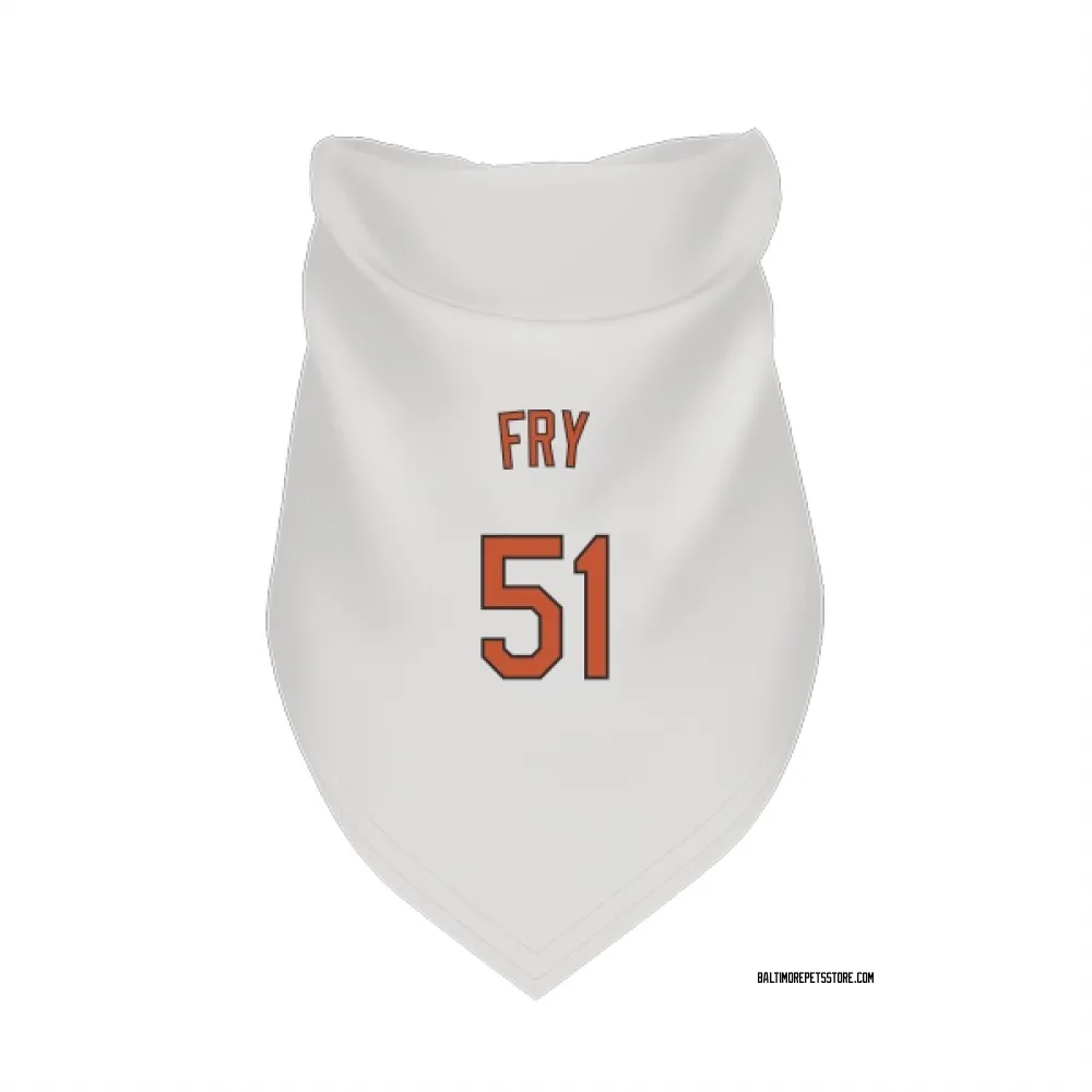 Baltimore Orioles Paul Fry White Pet Bandana for Dog & Cat