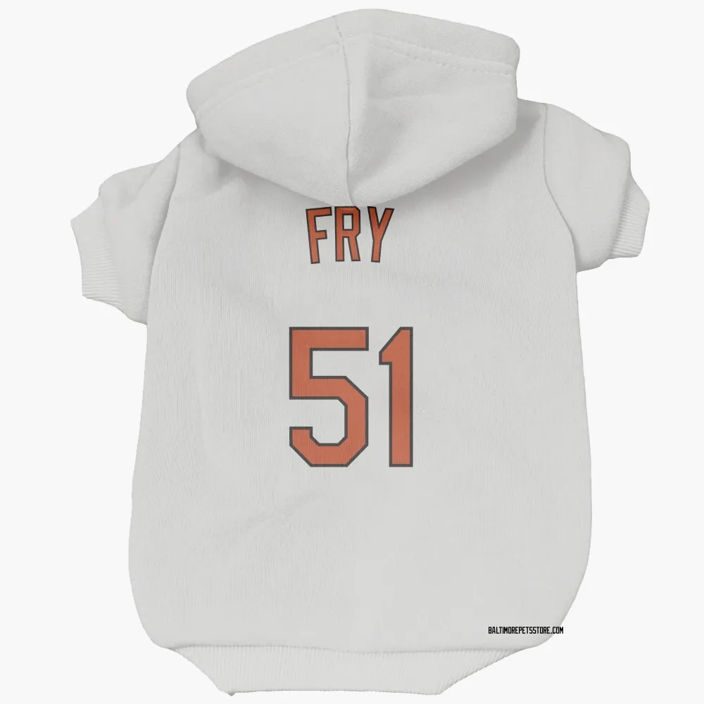 Baltimore Orioles Paul Fry White Pet Hoodie for Dog & Cat