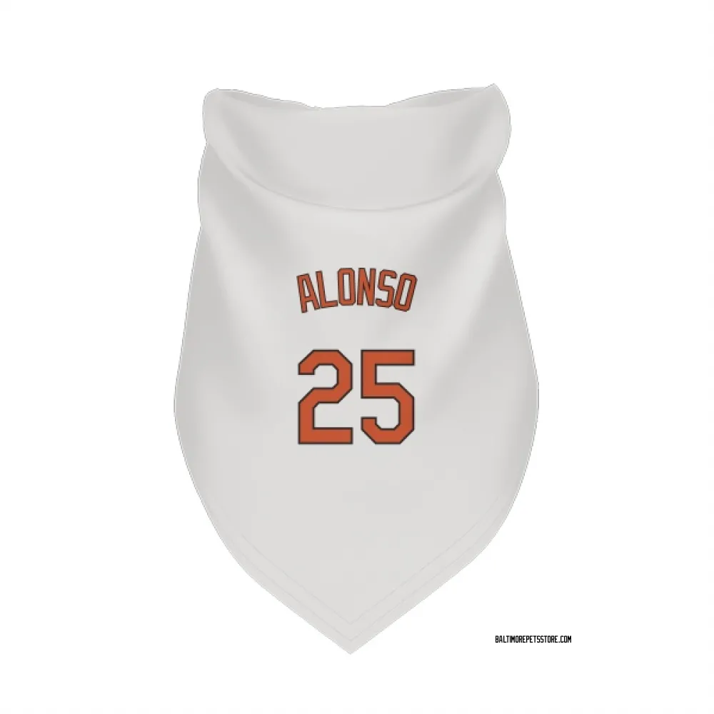 Baltimore Orioles Pete Alonso White Pet Bandana for Dog & Cat