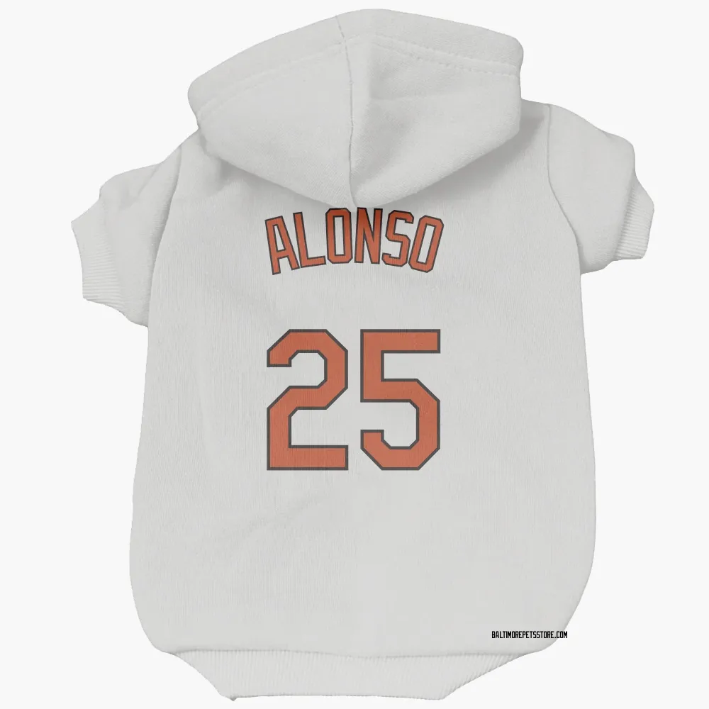 Baltimore Orioles Pete Alonso White Pet Hoodie for Dog & Cat