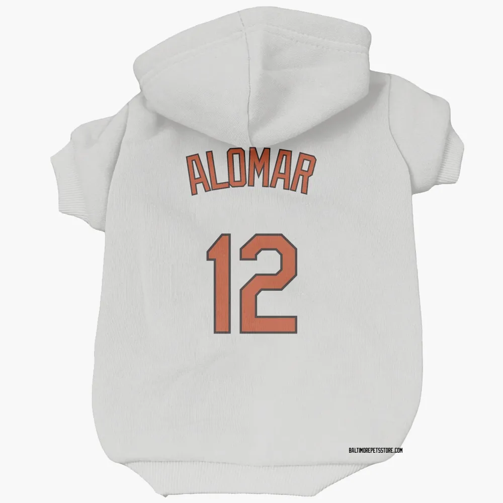 Baltimore Orioles Roberto Alomar White Pet Hoodie for Dog & Cat