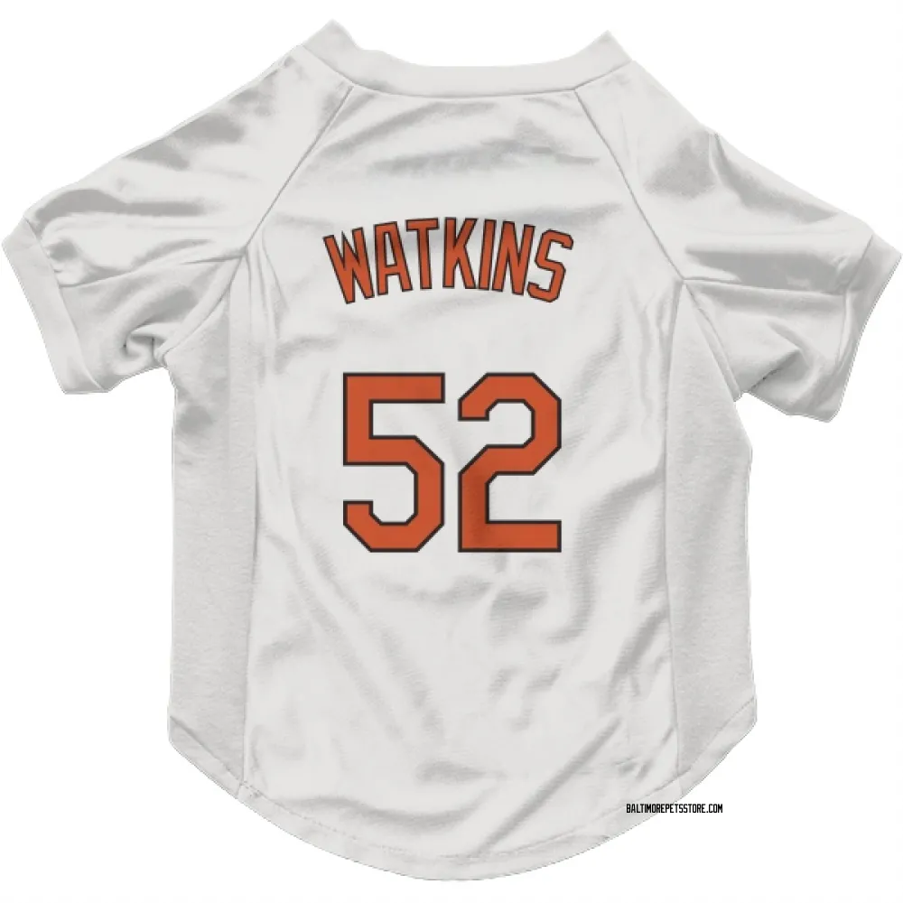 Baltimore Orioles Spenser Watkins White Pet Jersey for Dog & Cat