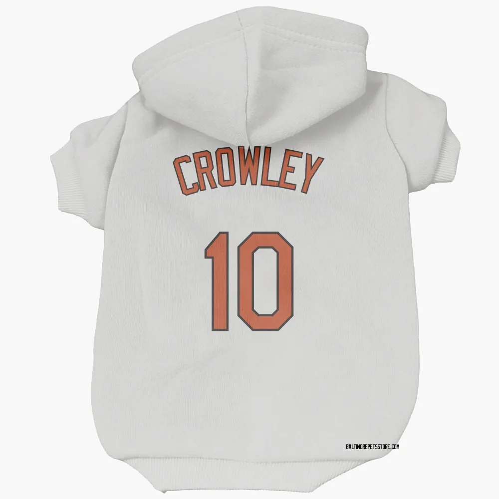 Baltimore Orioles Terry Crowley White Pet Hoodie for Dog & Cat
