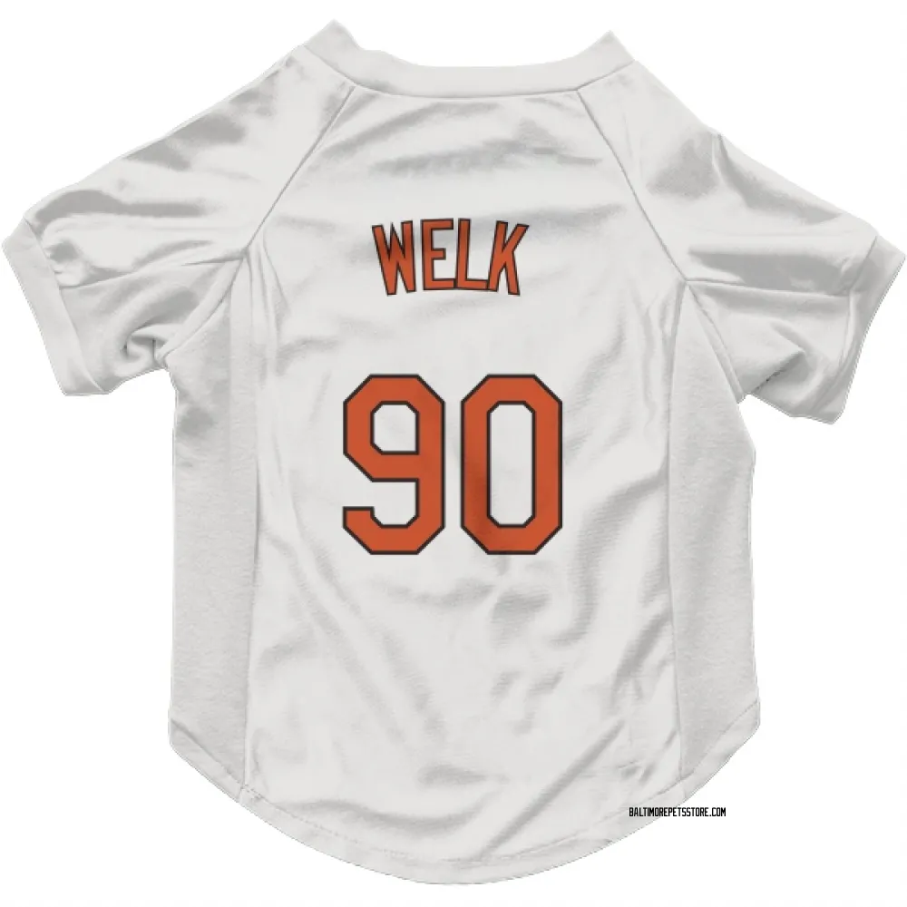 Baltimore Orioles Toby Welk White Pet Jersey for Dog & Cat
