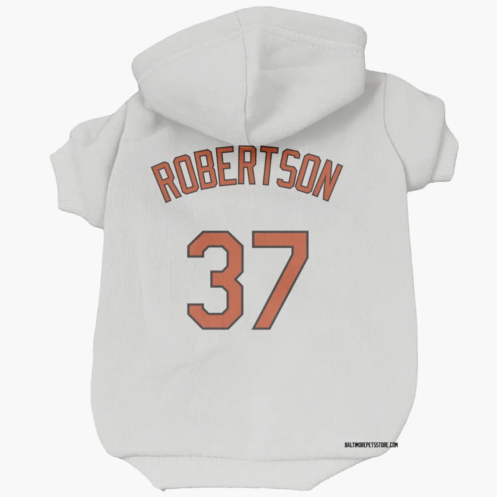 Baltimore Orioles Will Robertson White Pet Hoodie for Dog & Cat